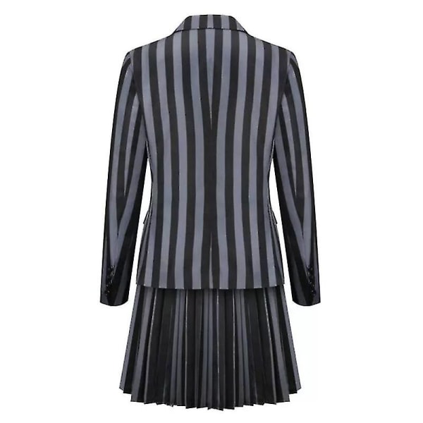Onsdag Addams Cosplay-sett Nevermore Academy Skoleuniform Halloween Karneval Fest Kostyme for voksne barn With wig Aldult XL