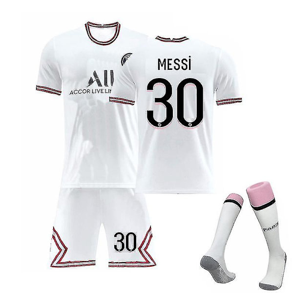 Mbappe nr 7 -2022 Ny sæson Paris fodboldtrøje sæt til børn W 21 22 Messi 30 adults XL(180-190CM)