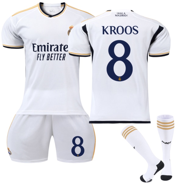 2023-2024 Real Madrid Hemma fotbollströja för barn V nr 8 KROOS 12-13 Years