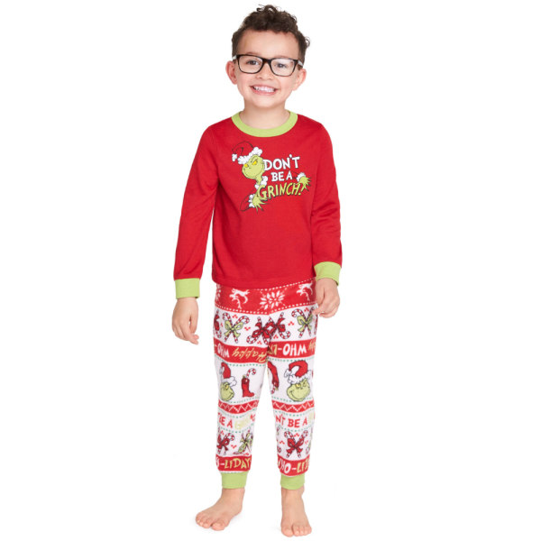 Julefamiliematchende The Grinch Pyjamas Outfits Sovkläder Kid 2T