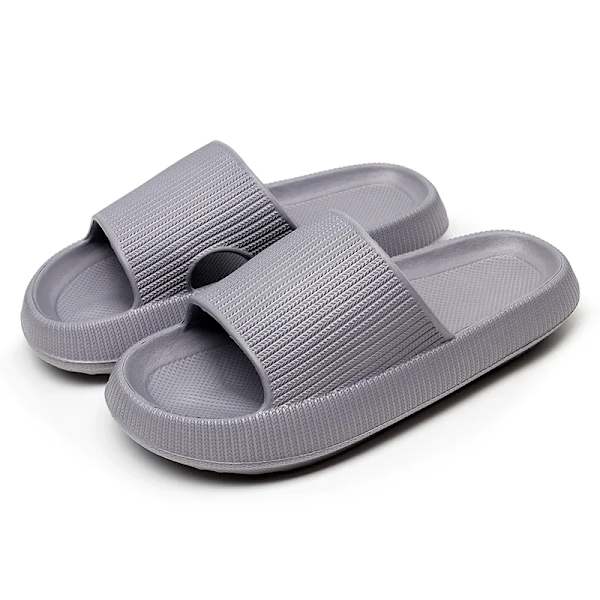 Kvinnor Tjock Platform Cloud Tofflor - gray 44-45(280mm)