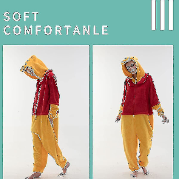 Snug Fit Unisex Vuxen Onesie Pyjamas Animal One Piece Halloween Kostym Sovkläder Piglet 13-14 years
