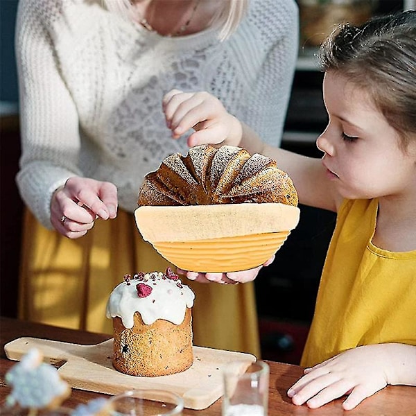 Brødhevekurv Sett med 2 med Kit - Rund og Oval Brødform - Brødkniv - DeigskrapeBY