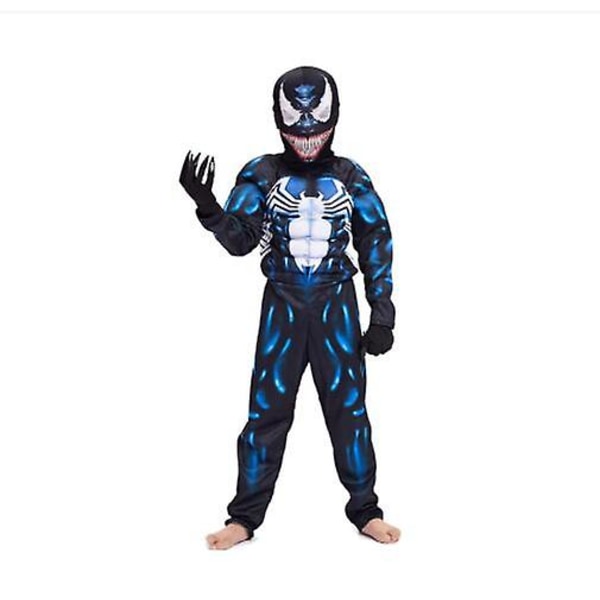 Venom muskelkostym Cosplay Barn Pojke Halloween Barn Dräkt V M
