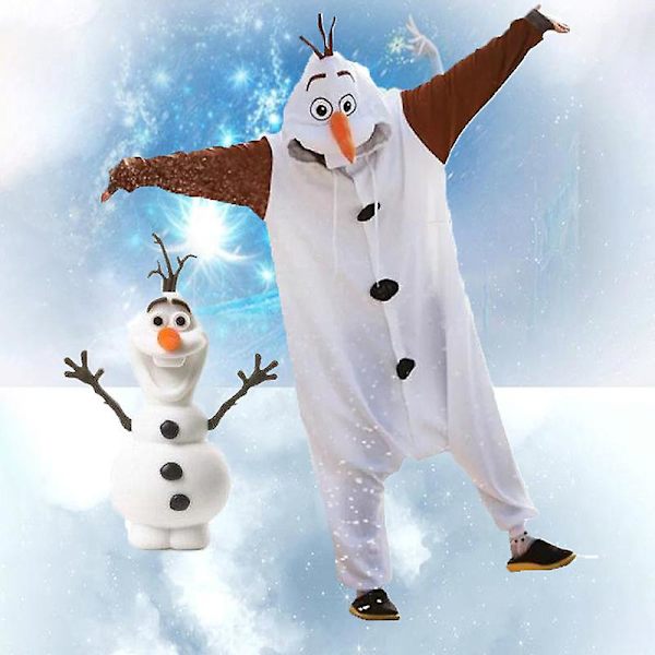 Olaf hape Onesie Pyjamas Cosplay kostume til mænd og kvinder ovklæder i ét stykke W S