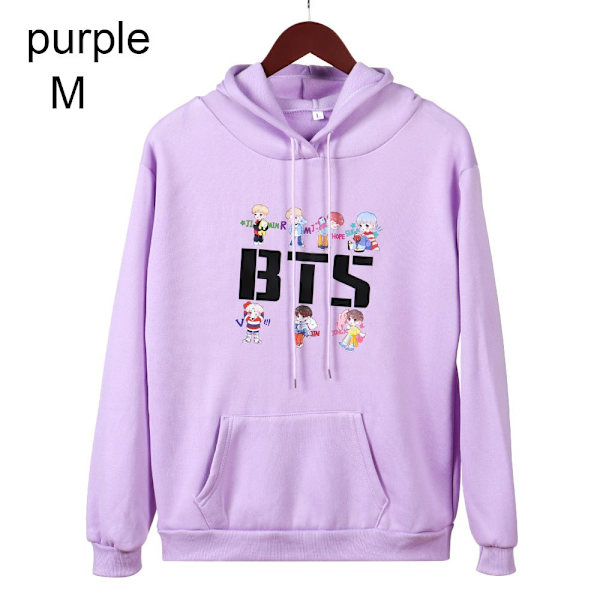BTS Hoodies Efterårstrøjer lilla purple M