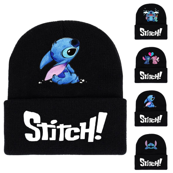 Unisex Lilo Stitch Barn Tecknad Stickad Mössa Cap V A