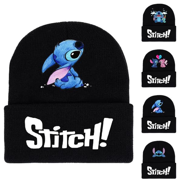 Unisex Lilo Stitch Kid Tecknad Stickad Mössa Cap V D