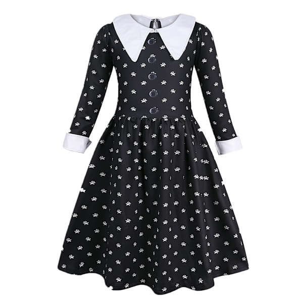 Jente onsdag rollespill kostyme kjole rollespill Halloween Cos 140cm