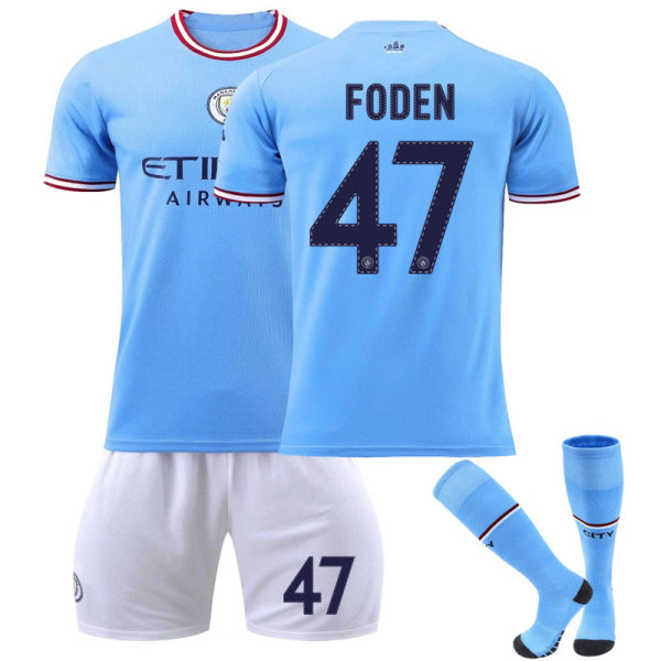 22/23 Manchester City Hemma Barn Fotbollströja Träningsdräkter / FODEN 47 Kids 18(100-110CM)