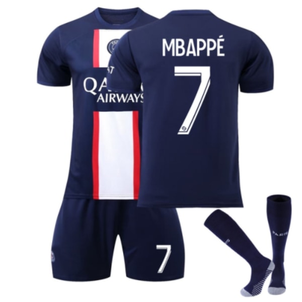 Paris Hemma Messi Mbappe nr 7 tröja Fotboll Sportkläder W #7 26