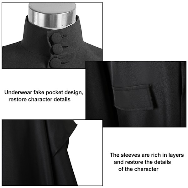 Professori Severus Snapen cosplay-asu Halloween joulu W V Black L