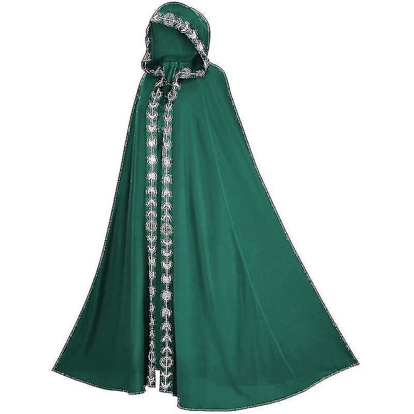 Huppuviitta keskiaikainen renessanssi 5-värinen viitta Halloween Cosplay-asut Elokuva ja televisio Cos-asut Jb5-2-G Green one size