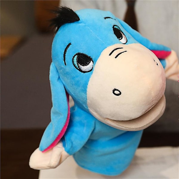 Eläin käsi sormi tarina nukke Kawaii pehmolelu pedagoginen vauva Leijona Elefantti Kanin Apina Kiraffi pehmeät lelut Täytetty nukke V Blue Donkey