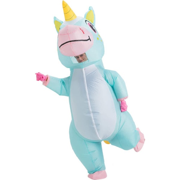 Oppblåsbar Unicorn kostyme for voksne, Halloween V Blue
