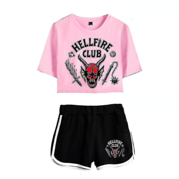 Stranger Things Season4 Hellfire Club Crop Shorts Z W Color 5 XXL