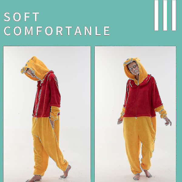 Snug Fit Unisex Vuxen Onesie Pyjamas, Flanell Cosplay Animal One Piece Halloween kostym Sovkläder Hemkläder Q Mike 105cm Yz Pooh 115cm