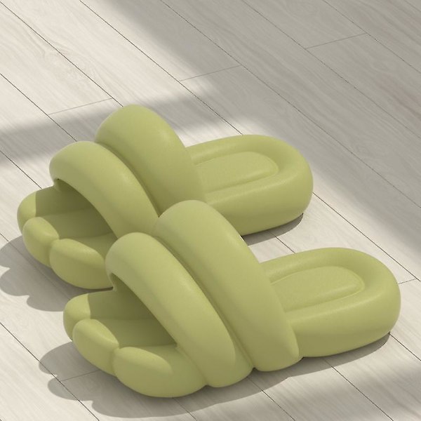 Nyhed Big Foot Slides Anti-halk nudletofflor Tyk sål Blød Beach Slides Brusersko Green EUR 40-41