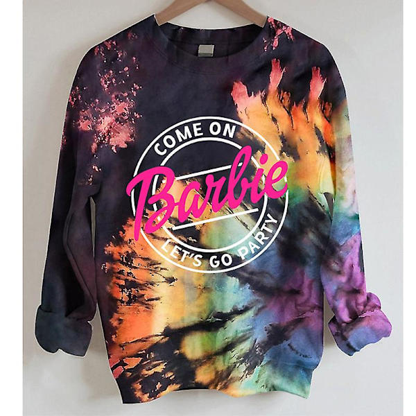 Kvinder Tie Dye Sweatshirt Casual Langærmede Toppe Print Trøje Casual Skjorte 7