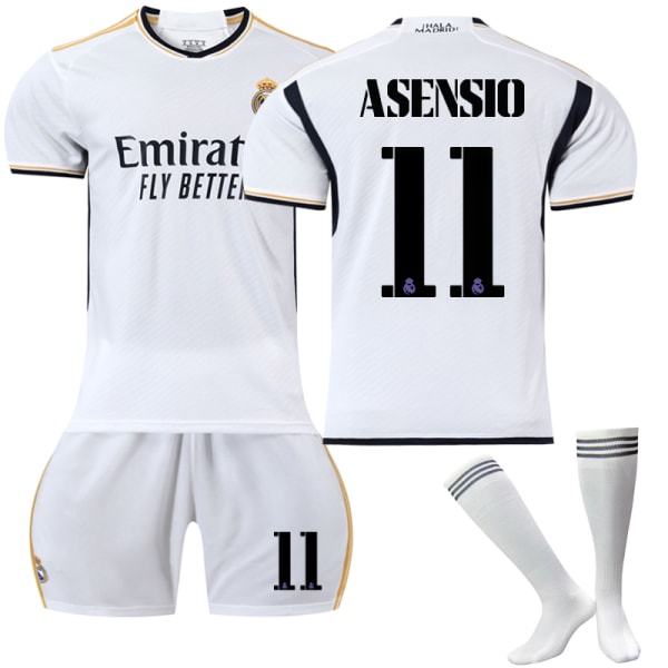 23-24 Real Madrid Hemma fotbollströja för barn nr V - 11 Asensio 12-13 years