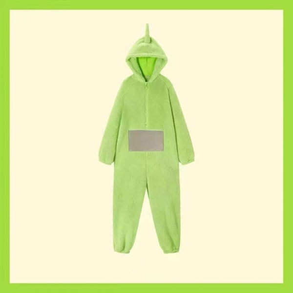 Teletubbies Pyjama Aikuisille Lapsille Pojille Tytöille Söpöt Tytöt Piirretty Koti Vaatteet Talvi Paksu Lämmin Green 120 120-130cm