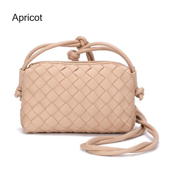 Crossbody-väska för kvinnor PU-flätad APRIKOS Apricot