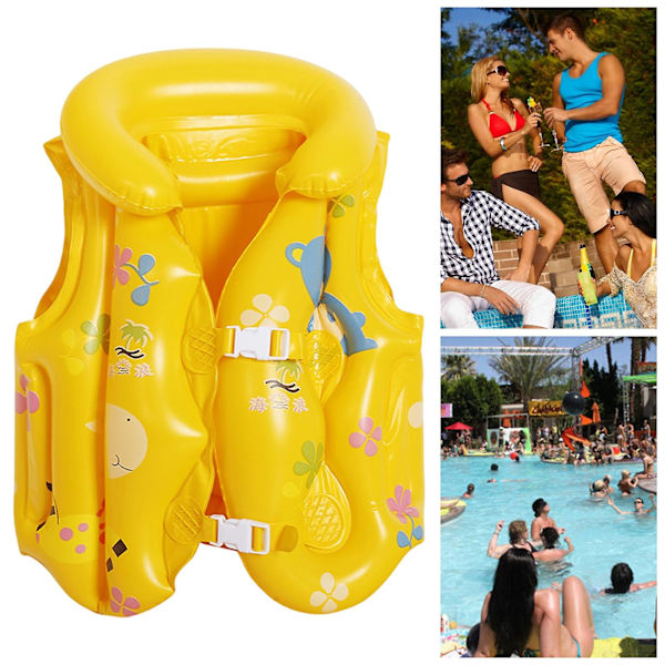 Kaesichild Flytväst Förtjockad Mjuk Ingen luftläcka Säkerhet Snap Barn Bebisar Simning rifting Båtliv Uppblåsbar simväst Beach Supply D