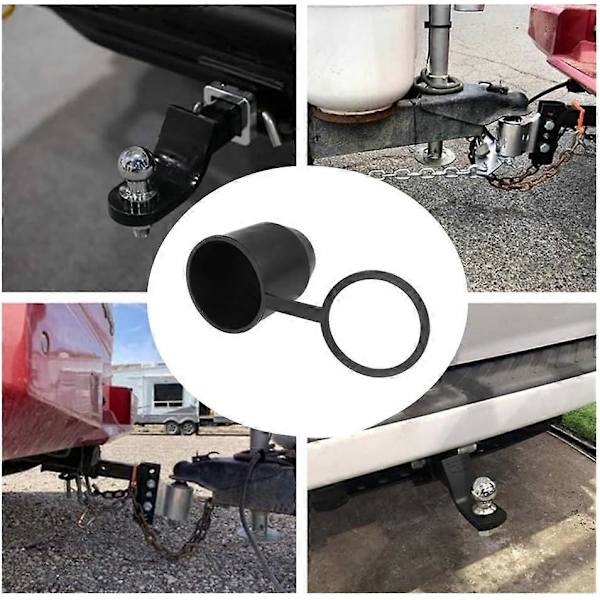 4 Pak Trailer Hitch Dækselhætter Sorte Støv- og Vandtætte Universelle til Campingvogn, Bil, Trailer