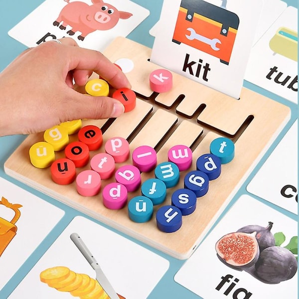 Matchande leksaker Hand-öga-koordination Tidig pedagogisk Ergonomisk design Förskola Trä Färgmatchning Leksaker för barn