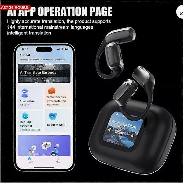2025 144+ Sprog AI Oversætter Ørepropper Bluetooth Oversættelse i Realtid 12