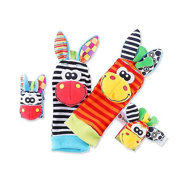 4 st baby handleds- och strumpor, handledsremmar skallror och strumpor fot sökare utvecklingsleksaker present till småbarn pojkar flickor