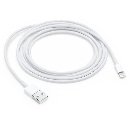Lightning-kabel kompatibel med iPhone & iPad, 2 meter, Vit - CE-certifikat