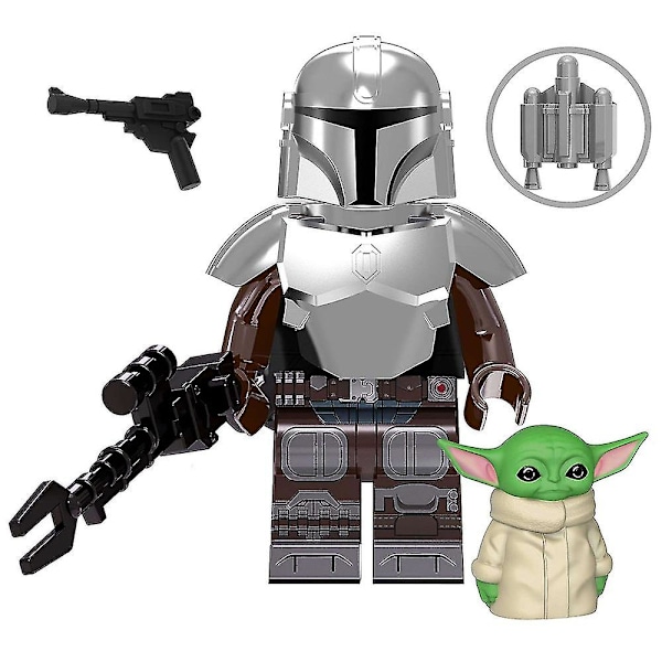 8 stk. Mandalorian-serie minifigurer byggesæt, soldater kriger mini actionfigurer legetøjssæt fans gaver til børn