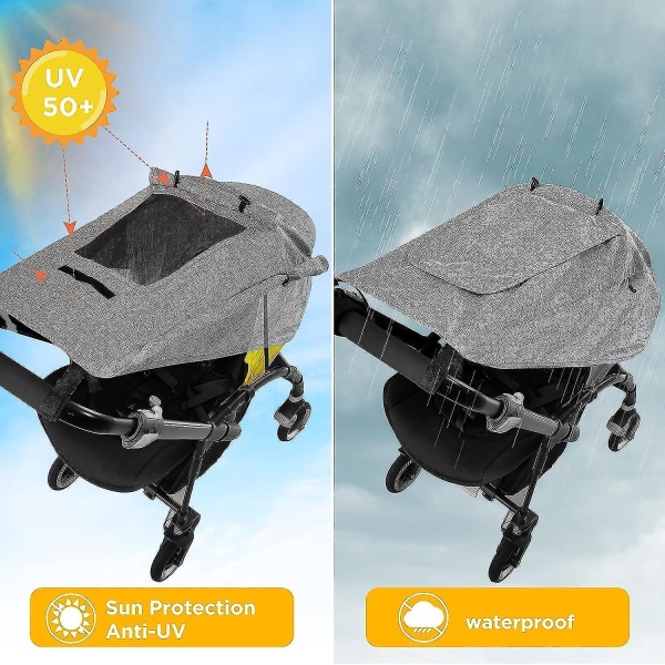 Stroller Sun Shade For Baby,universal Waterproof Stroller Sunshade Cover Anti-uv With Viewing Window For Stroller