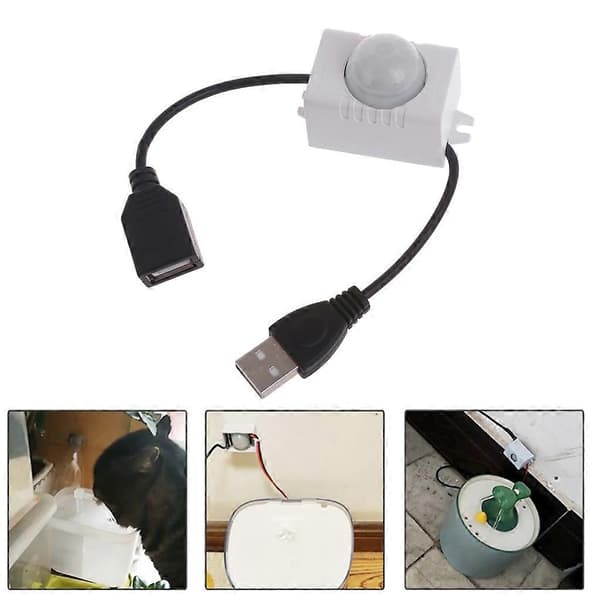 DC5V USB PIR Sensor LED Bevægelsessensor Kontakter, Kropssensor Controller
