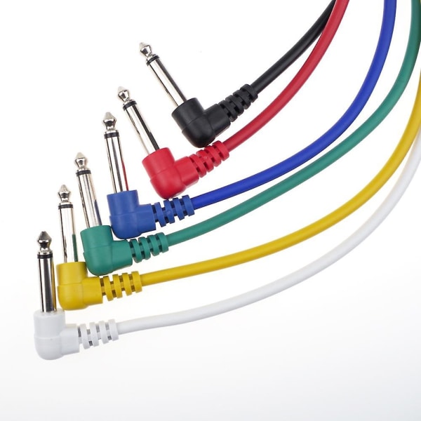 6 färger elektrisk gitarr effekt patch kabel tråd ljudanslutningskabel