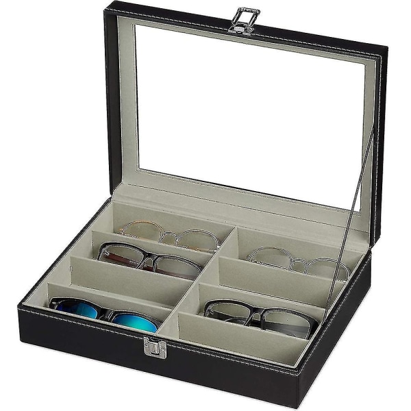 8 Slots Eyeglass Solglas Opbevaringsboks, briller Display Case YIY