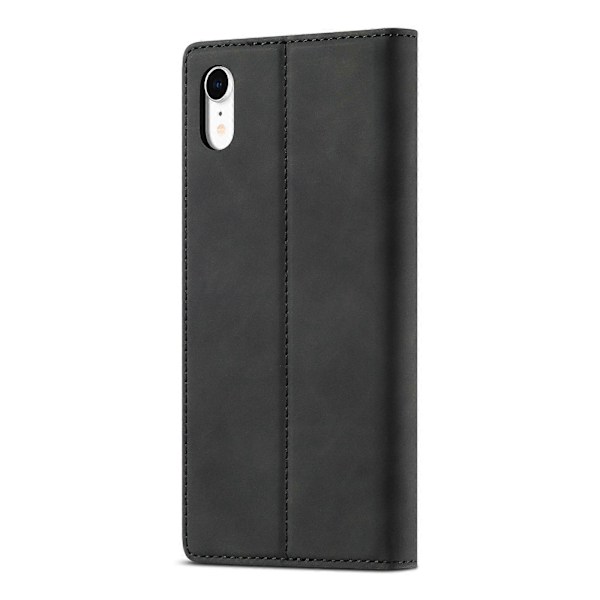 iPhone XR LC.IMEEKE Vahva Magnetismi Erittäin Ohut Vaakasuuntainen Käännettävä Iskunkestävä Matta TPU + PU Nahkakotelo Pidikkeellä, Korttipaikoilla ja Lompakolla