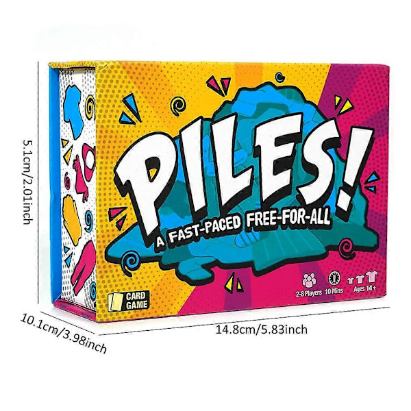 Piles Kortspel, Ett Snabbt Free-For-All Brädspel, 10 Min, för Åldrar 14+, Familjespelkväll Party Minnesspel