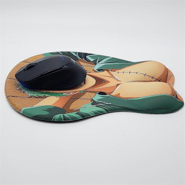 One Piece Roronoa Zoro Musmåtte med Silikon Håndledsstøtte 3D Anime Gaming Musmåtter 2-vejs Hud (MP1000)