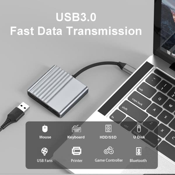 3in1 USB-C-sovitin lataukseen ja kuvansiirtoon