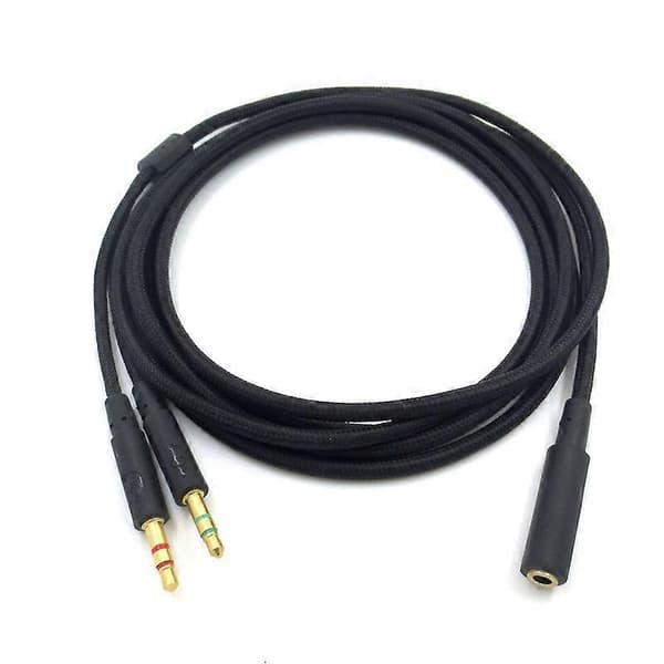 3,5 mm Universell 2-i-1 Gaming Headset Ljud- Förlängningskabel för Cloud II/Alpha-/Cloud Flight/Core Hea