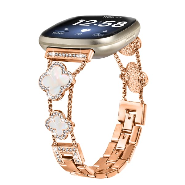Cloverlink Armband för Fitbit Versa 3/4/Sense 2 Roséguld