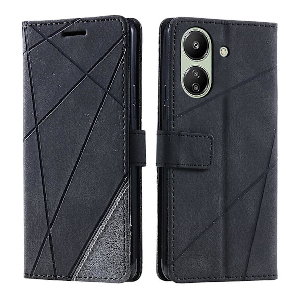 Fodral för Xiaomi Redmi 13C Läder Magnetiskt Folio Omslag med Kortfack Kompatibelt med Xiaomi Redmi 13C Svart