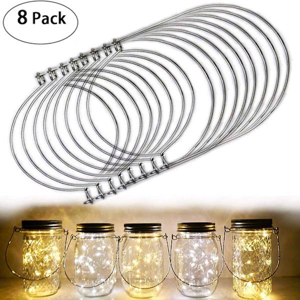 8 kpl Ruostumattomasta Teräksestä Valmistettuja Langansalkoja (Handle-Ease) Lasipurkkeille, Ball Pint -purkeille, Säilöntäpurkeille, Mason