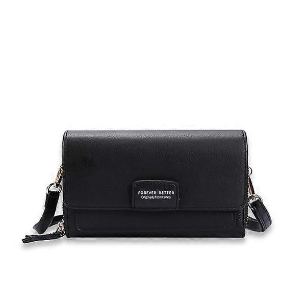 Läder Designer Axelväska Dam Ny Solid Kvinna Messenger Liten Väska Dam Plånbok Handväska (Rosa)