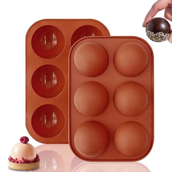 Silikon Bakeform 6 Halvkulekuler – Is/Sjokolade/Geléform