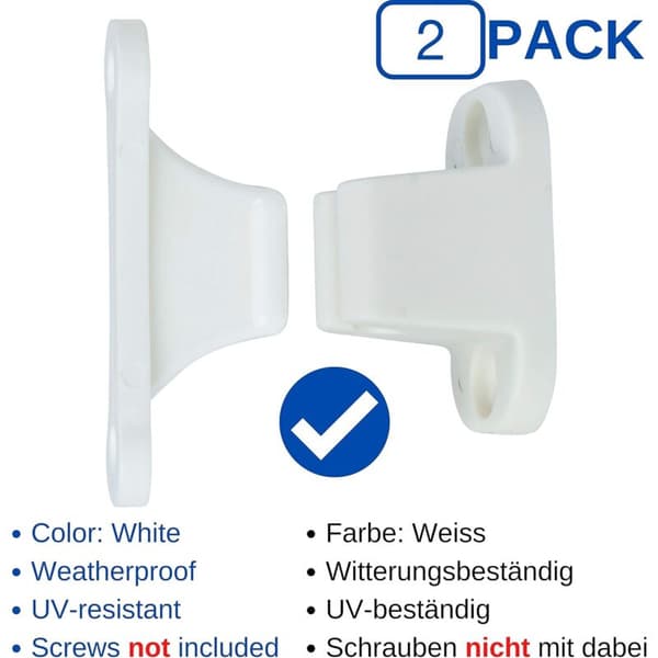 Husvagns- och husbilsdörrspärr, 2-pack, vit dörrlås, service- och förvaringsdörr, husbilsdörrsäkerhet