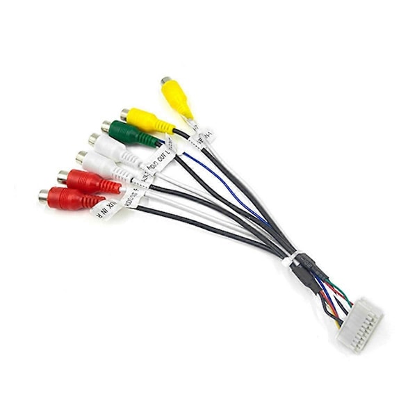 20-pins Android Bilstereo RCA Ledningsnett Adapter 7-hodet RCA Audio/Video AUX Kabel 12