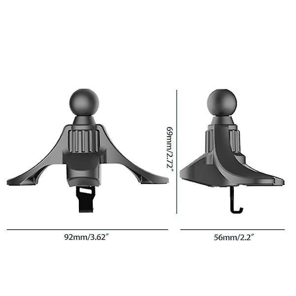 Bil Luftventil Montering Klip Adapter Universal 17mm Kugle kompatibel med Hovedtelefon Holder Stativ kompatib